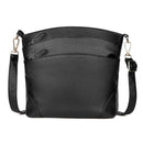 Solid Color Shoulder Messenger Handbags Women Leather Crossbody Bag (Black)