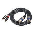 Dual RCA to Dual XLR Audio Auxiliary Stereo Y Splitter Cable (5ft)