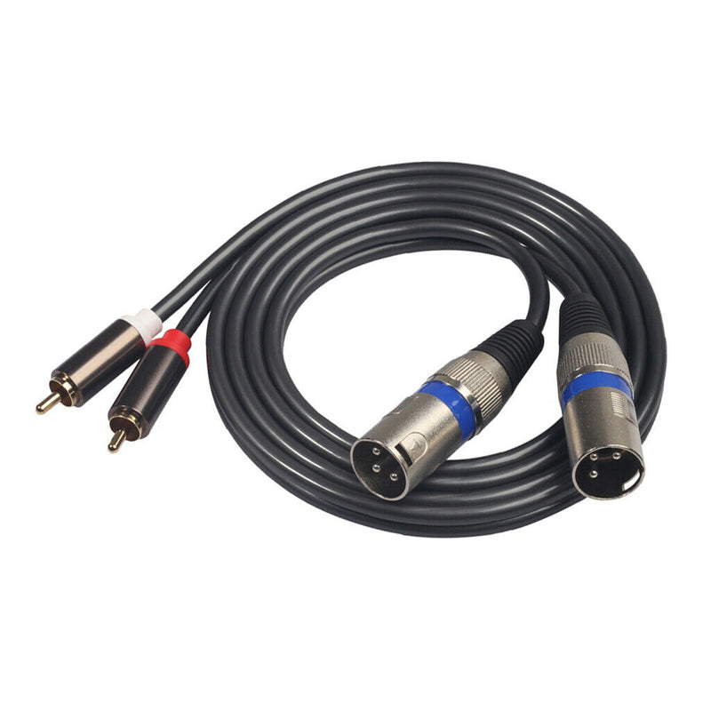 Dual RCA to Dual XLR Audio Auxiliary Stereo Y Splitter Cable (5ft)