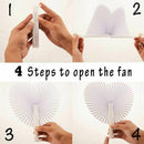 36 Pcs White Wedding Fan - Fans for Ceremony Invitations Heart Shaped Foldi