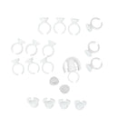 Eyelash Strip Holder Pallet Set & 100 Glue Rings Eye Lash Extensions Cups