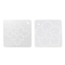 2Pcs Square Flower Embroidery Quilt Template Stencils Drawing Sewing Tools