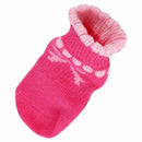 Pet Puppy Dog Bowknot Cotton Socks Anti-Slip Paw Protectors 4pcs/set M Pink Q3Q2