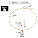 3pcs Christmas Snowman Drop Earrings Pendant Necklace Women Jewelry Set