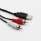 1.5M Usb A Male To 2X Rca Phono Male Av Cable Lead Pc Tv Aux Audio Video Ad H4J4
