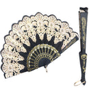 Spanish Style Lace Silk Folding Hand Held Dance Flower Fan Dance Party Wedding F