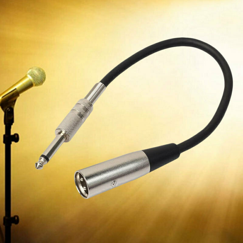 1.2ft 3-Pin XLR Male to 1/4" 6.35mm Male Plug Mono Microphone Adapter Cable