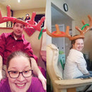 Inflatable Christmas Reindeer Antler Hat Ring Toss Christmas Party Game ToysB3C