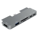 USB C Hub Multiport Adapter - 7 in 1 Portable Space Aluminum Dongle with 4K HDMI