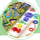 Wooden Blocks Puzzle Board Set Counting Number Math Shape Sorter Learning &