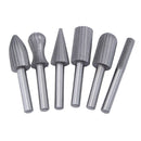 6pcs Carbide Cutter Rotary Burr Set CNC Engraving Bit Rotary File Bur Burr