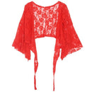 Sexy Belly Dance Dancing Lace Blouse Choli Top Bra Dancewear Costumes-Red