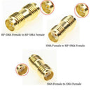18 Pcs SMA Kits Connector Male Female Plug Antenna Converter Adapter Coax S