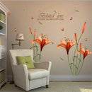 Unique Modern Floral Wall Stickers Art Lily Flower Living Room Removable Deca FT