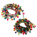 2pcs Bohemian Style Pompom Beads Fringe Braid Jacquard Ribbons 1 Yard