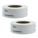 2Pcs 250x Blank White Food Storage Labels