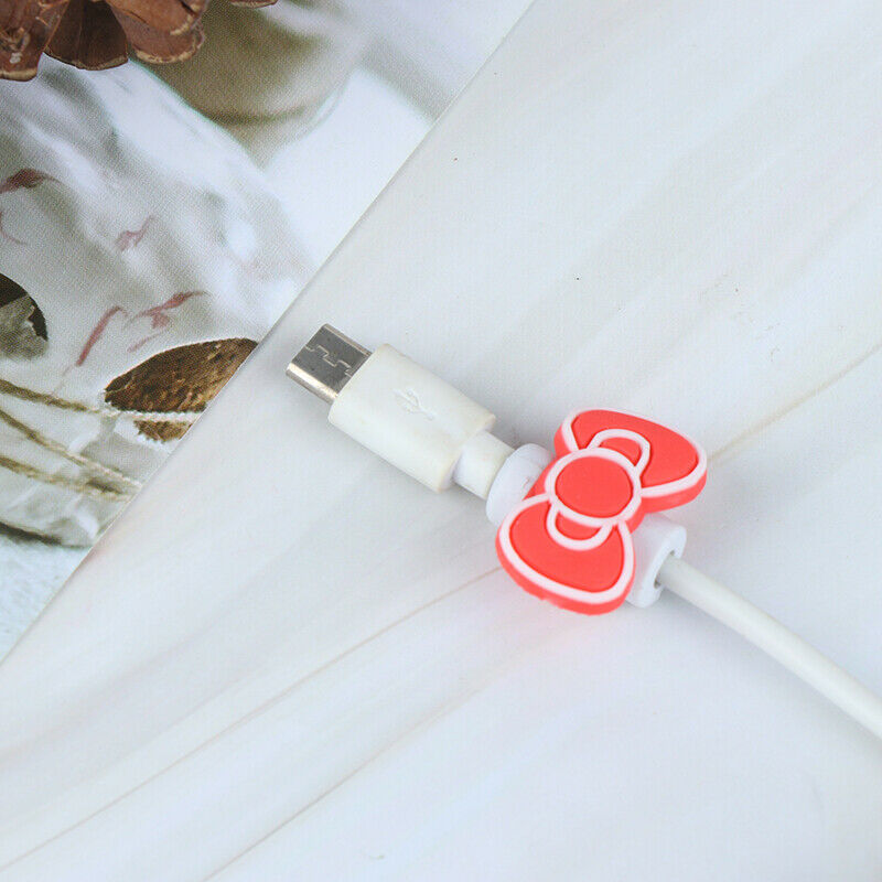 4Pcs/set Cartoon Charger Cable Winder Protective Case Earphone Cord  Slee_
