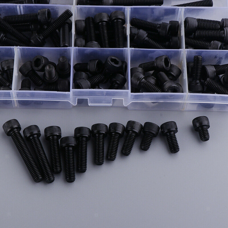 Alloy Steel Socket Cap Screws M6 Hex Head Bolt Nuts Assortment Kit with Box