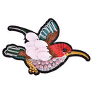 Sequined Bird Patch for Clothes Sewing on Rhinestone BeadedAppliqueforJackets JR