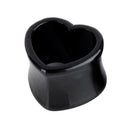 1 Pair Acrylic Hollow Heart Ear Tunnels Plugs Ear lets 16mm Black U7C7