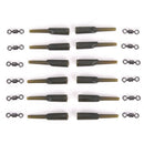 24PCS Carp Fishing Run Rubber Sleeve+Swivels Lead Stopper Covert Safe System 3C