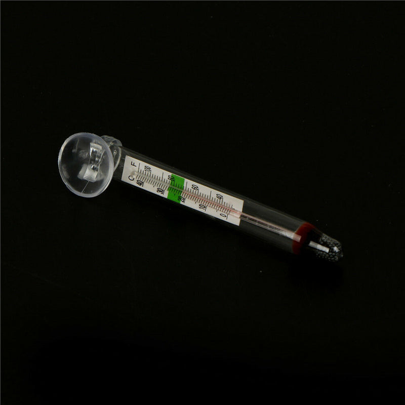 GlassTube Aquarium Fresh/Salt Fish Thermometer Temperature Submersible SuctPES