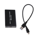 USB3.1 Type C to 50mm mSATA PCI-E Solid State Disk SSD Case Enclosure Bla