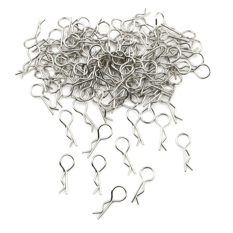 100pcs Stainless Steel Body Clips Pin Shell For 1/10 1/16 RC CAR  HSP Z