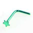 Exquisite Star Nose Ring Stud Elegant 8 Color L Shaped Nose Ring Stud Set OE
