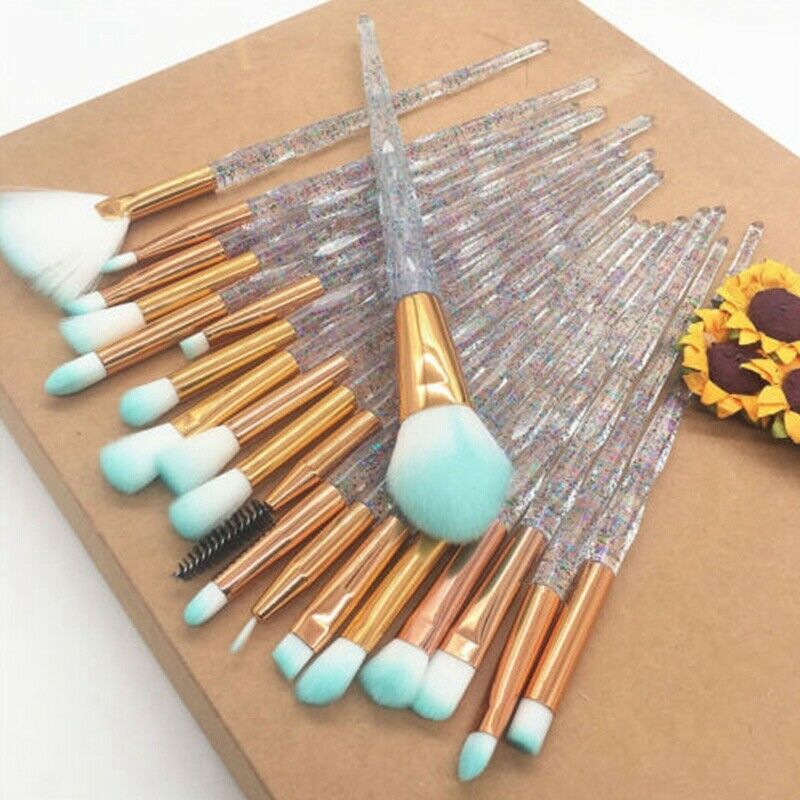 20Pcs/Set Professional Complete Diamond Beauty Makeup Brushes Eyebrow Eyesh M5I6