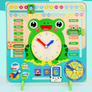 Wooden Calendar Clock Educational Weather Season Toys Learning For Kids R0I7