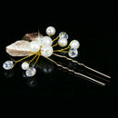 4Pcs Bridesmaid Wedding Bridal Flower Crystal Hair Pins T6E6 Clips Acces Y5R3