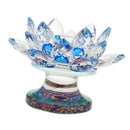 Crystal Lotus Candle Holder Home Decor Romantic Candlestick Blue