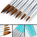 6pcs 100% Pure Kolinsky Acrylic Crimped Nail Brush 13mm/15mm/16mm/17mm/20mm/23mm
