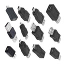 12Pcs/Set OTG USB 2.0 A Male To Female Micro USB Mini Converter Adapter