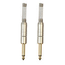 2x 6.35mm Mono Jack Connector for DIY Audio Microphone Soldering Adapter