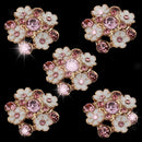 5pcs Flower Rhinestone Shank Buttons Clothes Sewing Accessories DIY 23mm