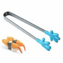 4 pcs Stainless Steel Food Clip Hanging Hand Silicone Tongs Vegetable Fruit