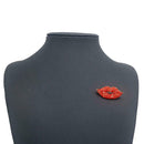 Sexy Women Crystal Lips Costume Brooches Creative Kiss Pin Jewelry (Red)