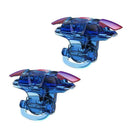 2pcs Metal Gamepad Joystick for PUBG Joypad Trigger Fire Button Key (Blue)