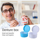 2 Layer Dental False Teeth Bath Box Denture Storage Box Case Container+Hang Net
