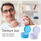 2 Layer Dental False Teeth Bath Box Denture Storage Box Case Container+Hang Net