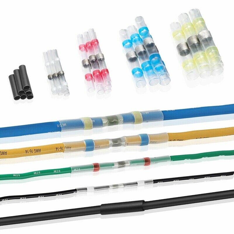 Waterproof 100PCS Solder Sleeve Heat Shrink Tube Wire Terminal Connectors 4 D9Y5