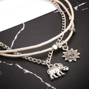 Bohemia Elephant Sun Pendant Anklet Foot Chain Anklet Barefoot Beach Jewelry JR