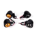 1 Pair Black Metal Motorcycle Cafe Racer Turn Signal Indicator Light Lamp ME