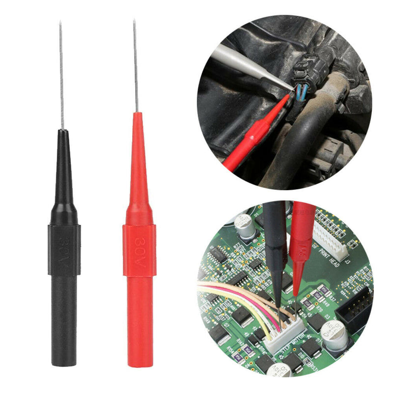 2Pcs/Set Red+Black Insulation Piercing Needle Non-destructive Test Probes Tool