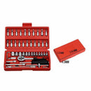 46pcs 1/4-Inch Socket Set Car Repair Tool Ratchet Torque Wrench Combo Tools