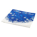 Snowflake Blue Background Merry Christmas Gifts Flax Throw Pillow Case Cush Q5O8