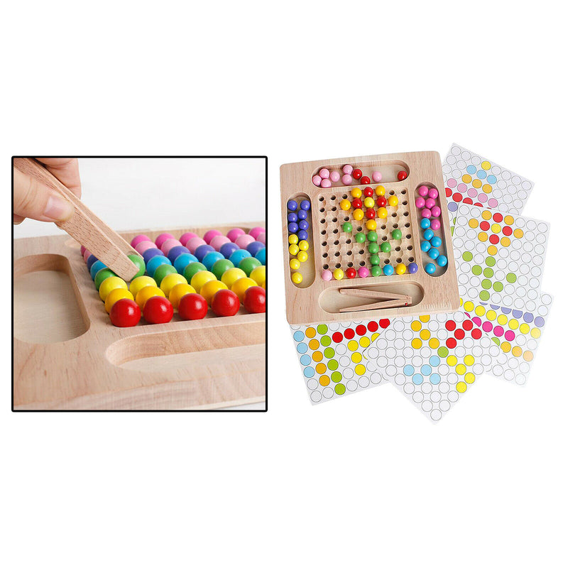 Kids Children Educational Wooden Clip Bead Game Matching Toys Birthday Gifts