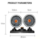 24V Ttruck Fan Double Head Shaking Small Electric Auto Fan Universal Summer